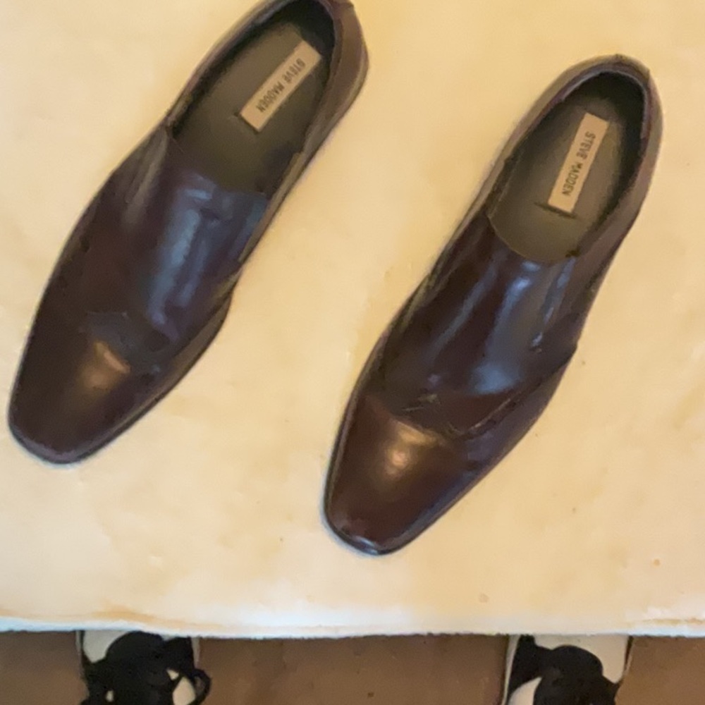 Steven By Steve Madden Brown Leather Slip-On Loafers